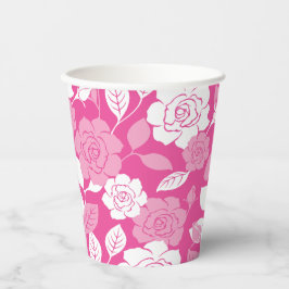 ROSE PATTERN (PINK) PAPPBECHER