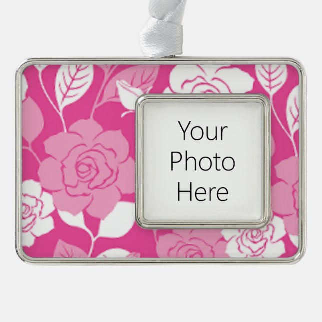 ROSE PATTERN (PINK) Rahmen-Ornament SILBER (Vorderseite)