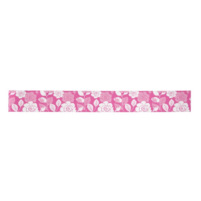 ROSE PATTERN (PINK) SATINBAND (Vorderseite)