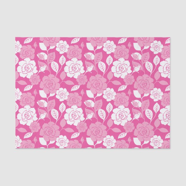 ROSE PATTERN (PINK) SEIDENPAPIER (Vorderseite)
