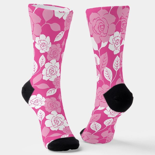 ROSE PATTERN (PINK) SOCKEN (Gewinkelt)