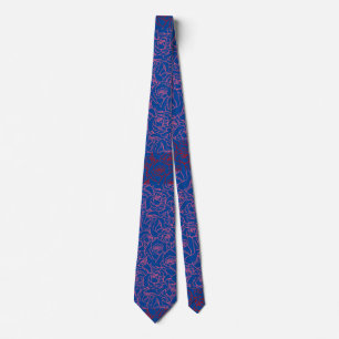 Rose pattern.r.dpnk.02b Blue BG Krawatte