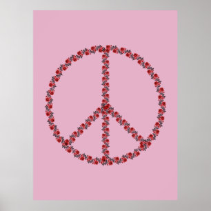 Rose Peace Sign Poster