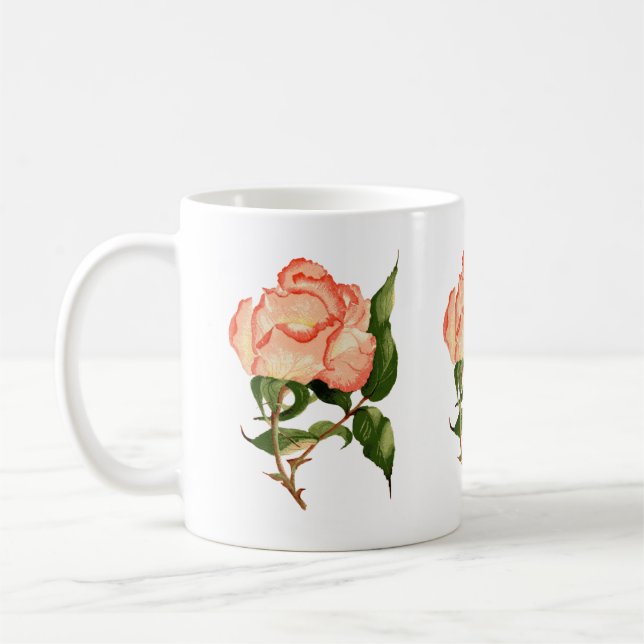 Rose Peach Aquarell Blume Tasse (Links)