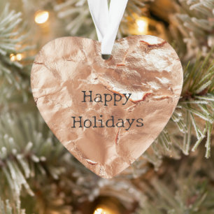 Rose Peach Gold Glam Ornament