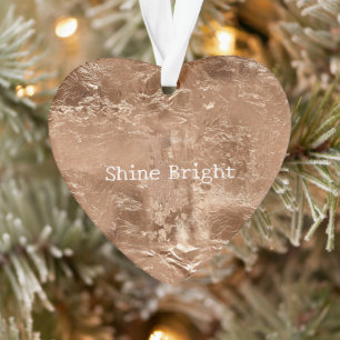 Rose Peach Gold Glam Ornament