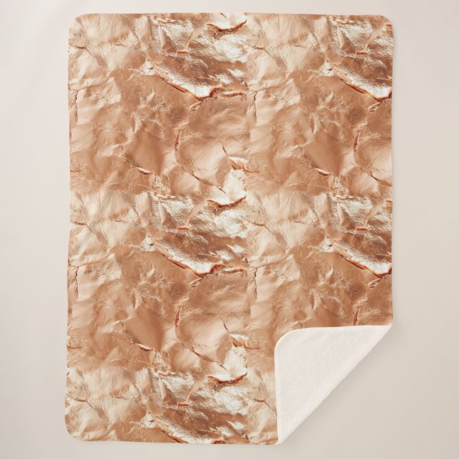 Rose Peach Gold Glam Sherpadecke (Vorderseite)