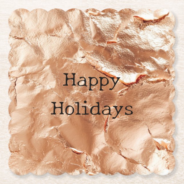 Rose Peach Gold Glam Untersetzer (Vorderseite)