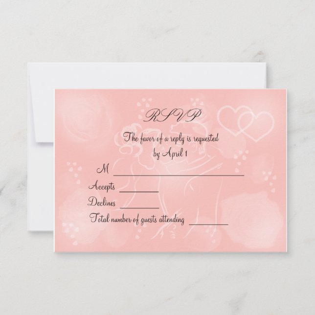 Rose Peach RSVP Card Karte (Vorderseite)
