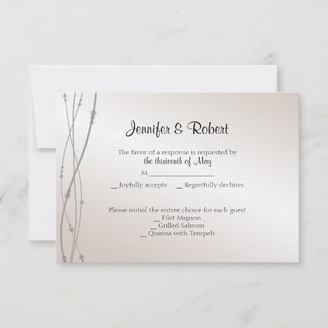 Rose Pearl 30-jähriger Antwortkarte RSVP Karte (Vorderseite)