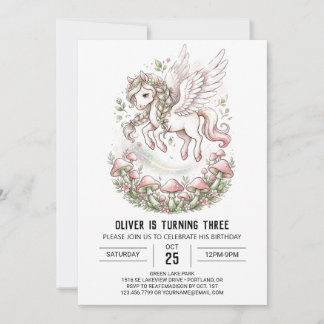 Rose Pegasus Geburtstag Einladung