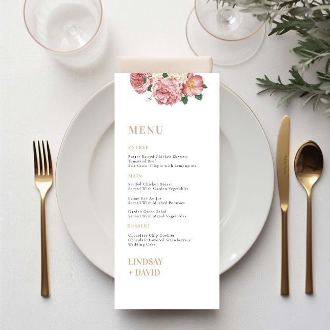 Rose Peony Blume Menu Card Menükarte (Von Creator hochgeladen)