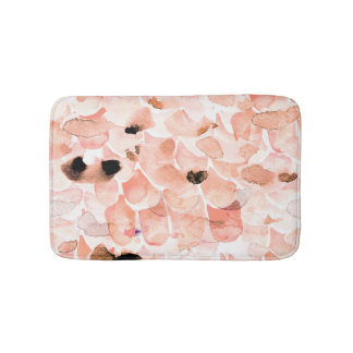 Rose, Peony, und Blätter, Aquarellmuster. Badematte