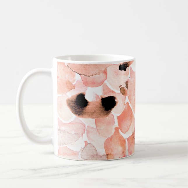 Rose, Peony, und Blätter, Aquarellmuster. Kaffeetasse (Links)