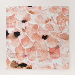 Rose, Peony, und Blätter, Aquarellmuster. Puzzle