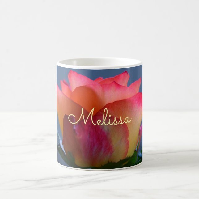 Rose Personalisierbarer Name Kaffeemaschine Tasse (Mittel)