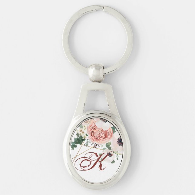 Rose personalisiert Key Chain Geometric Garden Ane Schlüsselanhänger (Vorderseite)