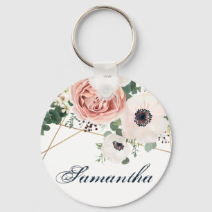 Rose personalisiert Key Chain Geometric Garden Ane Schlüsselanhänger