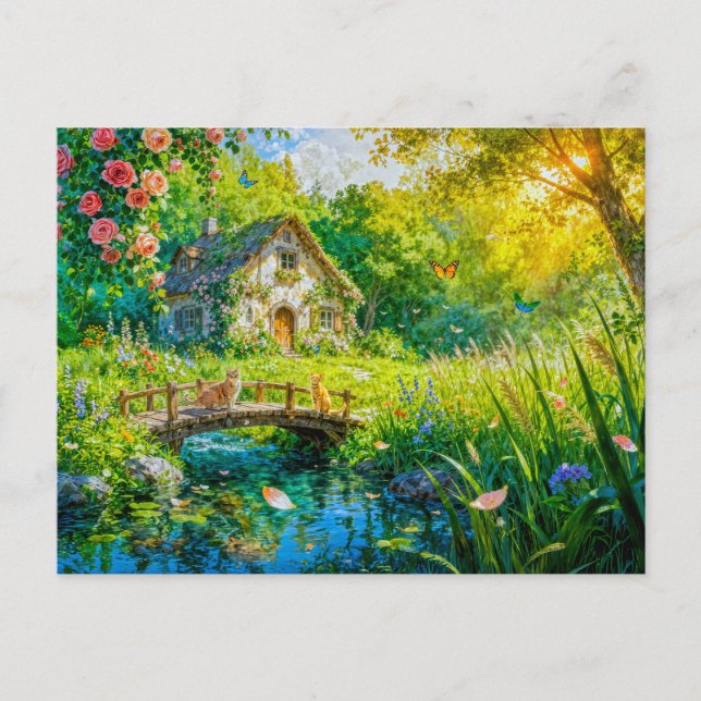Rose Petal Cottage by the Wildbrook Postkarte (Vorderseite)