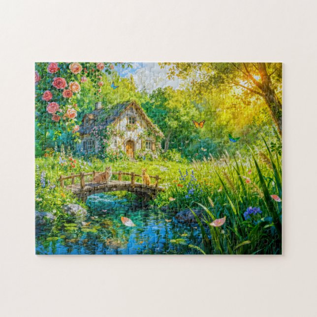 Rose Petal Cottage by the Wildbrook Puzzle (Horizontal)