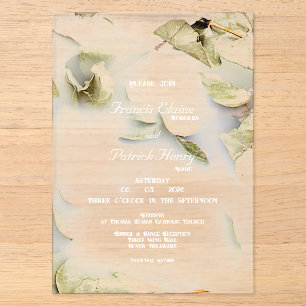 Rose Petal Mattiert Akryllische Hochzeit Einladung