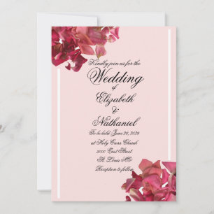 Rose Petal Pink Romantische Hochzeit Einladung