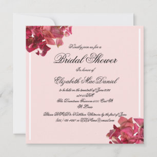 Rose Petal Pink Romantisches Brautparty Einladung