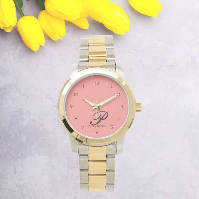 Rose Petal Script Charm Watch Armbanduhr (Von Creator hochgeladen)