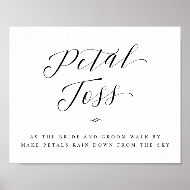 Rose Petal Toss Absenden Kalligrafie Hochzeitssymb Poster (Vorne)