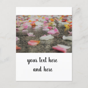 Rose Petal Wedding Postcard - Save the Date Karte