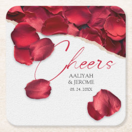 Rose Petals Wedding Coaster Rechteckiger Pappuntersetzer