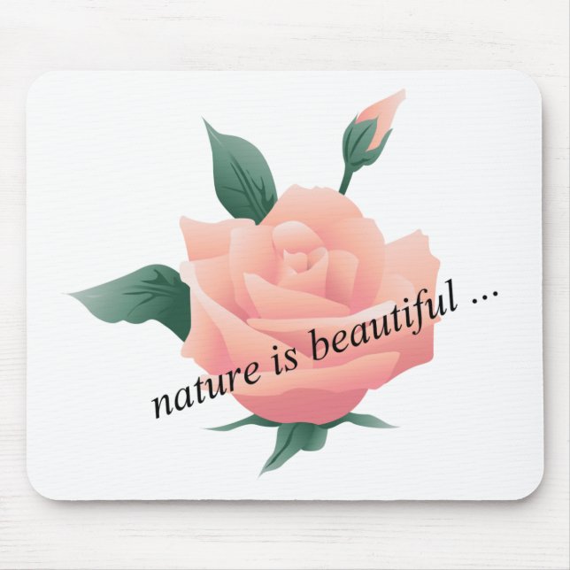 Rose (Pfirsich) - Schöne Natur Mousepad (Vorne)