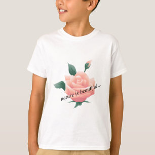 Rose (Pfirsich) - Schöne Natur T-Shirt