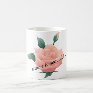 Rose (Pfirsich) - Schöne Natur Tasse