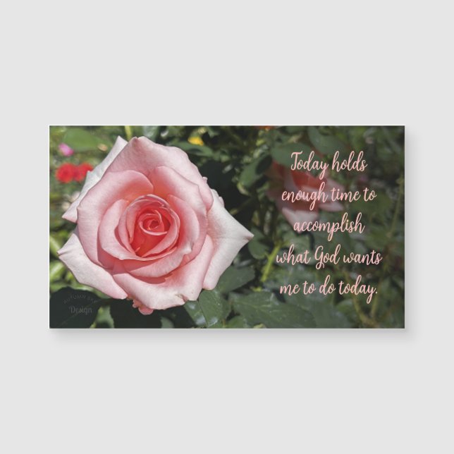 Rose Photo Inspirational Quote Magnetic Card Magnetkarte (Vorderseite)