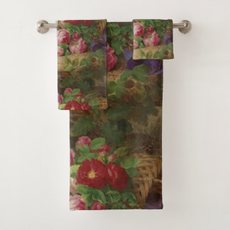 Rose Piece im Waldboden mit Schmetterlingen Badhandtuch Set