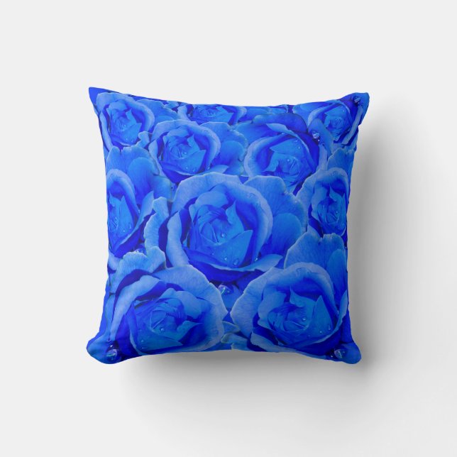 Rose Pillows Blue Rose Kissen Blume Dekoration (Vorderseite)