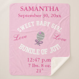 Rose Pink Baby Girl Geburtsstaten Sherpadecke