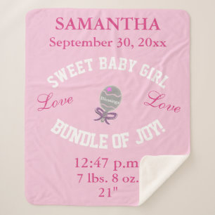 Rose Pink Baby Girl Geburtsstaten Sherpadecke