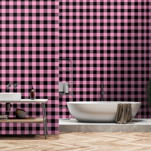 Rose Pink Black 3 Inch Lumberjack Buffalo Kariert Tapete