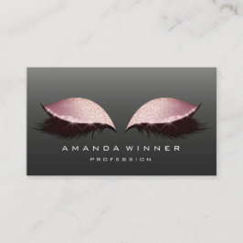 Rose Pink Black Lashes Extention Makeup Glitzer Terminkarte