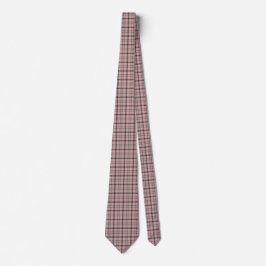 Rose Pink Black Plaid Classic Pattern Neck Tie Krawatte