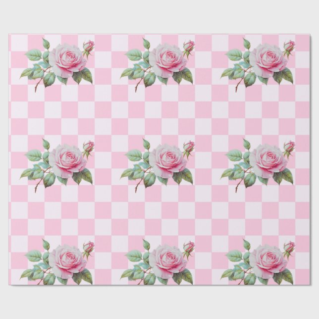 Rose Pink Blütenpapier Geschenkpapier (Flach)