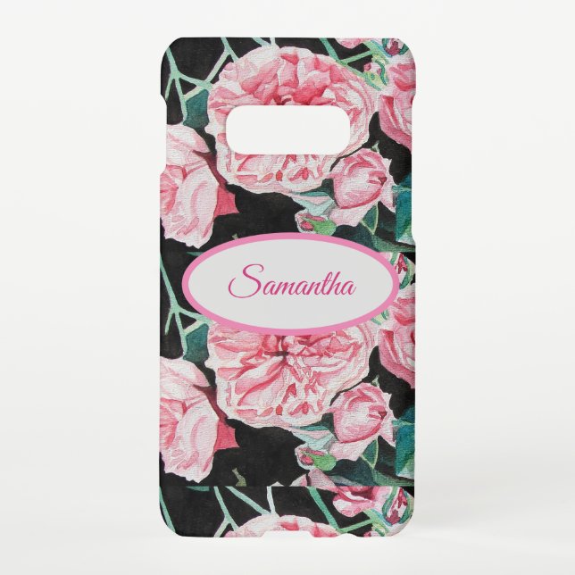 Rose Pink Cabbage Vintage Roses floral Girls Name Samsung Galaxy Hülle (Rückseite)