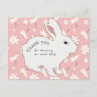 Rose Pink Daisies Bunny Baby Dusche Vielen Dank