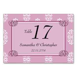 Rose Pink Damask Hochzeit Tischnummer