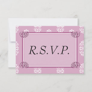 Rose Pink Damask Hochzeit UAWG RSVP Karte