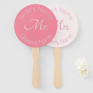 Rose Pink Elegant Bride und Groom Mr. Wedding Fächer