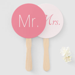 Rose Pink Elegant Mr. and Mrs Modern Wedding Fächer