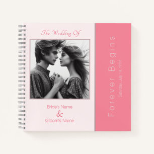 Rose Pink Forever Beginnt Foto Hochzeit Gästebuch Notizbuch